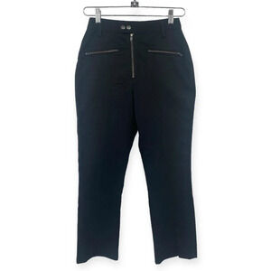 Lovers + Friends Presto Slim Pants Womens Sz Small Black High-Waisted Cotton Zip